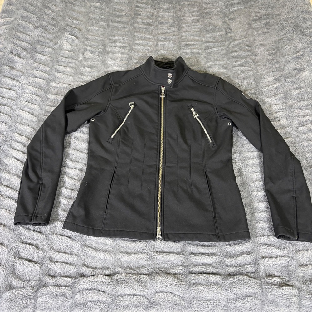 Ariat Womens Black Softshell Fleece Lined Equestrian Jacket Medium AR829